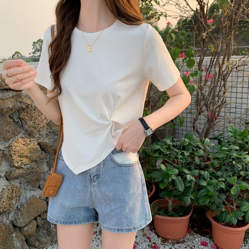 Áo Thun Tay Ngắn Thiết Kế Độc Đáo Thời Trang Mùa Hè Cho Nữ