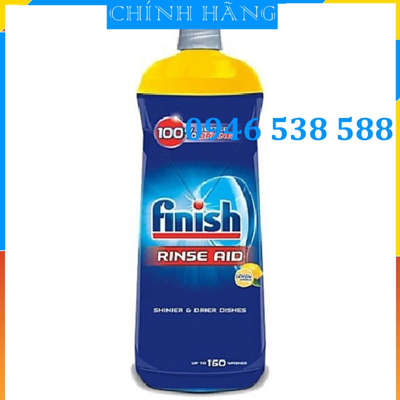 Combo 2 chai Nước làm bóng Finish 800ml, dung dịch nước làm bóng bát finish 800ml, dầu bóng finish 750ml, 400ml, 500ml
