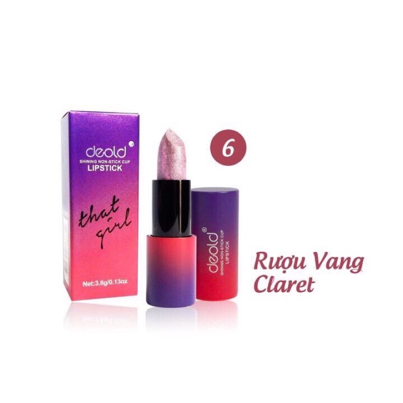 Son môi cao cấp bền màu Deold đỏ cam số 3 mua 1 tặng 1