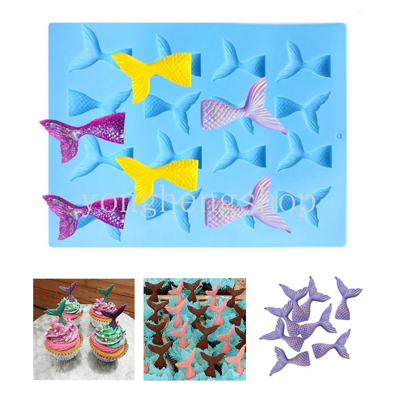 Khuôn silicone làm bánh hình đuôi nàng tiên cá xinh xắn