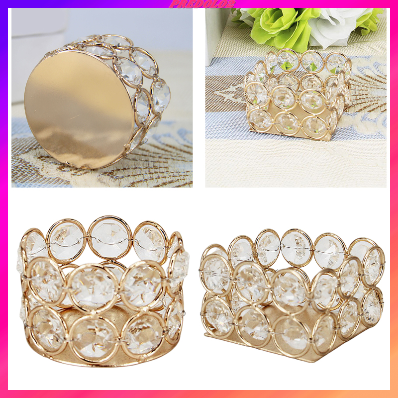 Crystal Tealight Candle Holder Table Party Home Centerpiece Decor Round