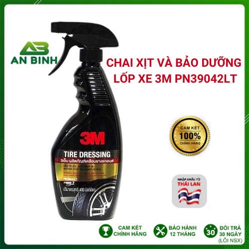 Chai Xịt Bảo Dưỡng Lốp Xe Ô Tô - Dung Dịch Đánh Bóng Lốp Xe, Bảo Dưỡng Lốp Xe 3M PN39042LT 400Ml - Hàng Chính Hãng