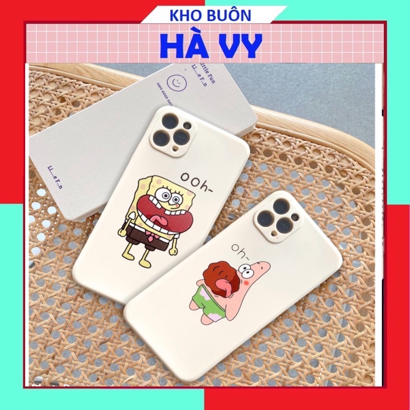 Ốp lưng iphone hình bọt biển SpongeBob cute cạnh vuông 5/5s/6/6plus/6s/6splus/7/7plus/8/8plus/x/xr/xs/11/12/pro/max/plus