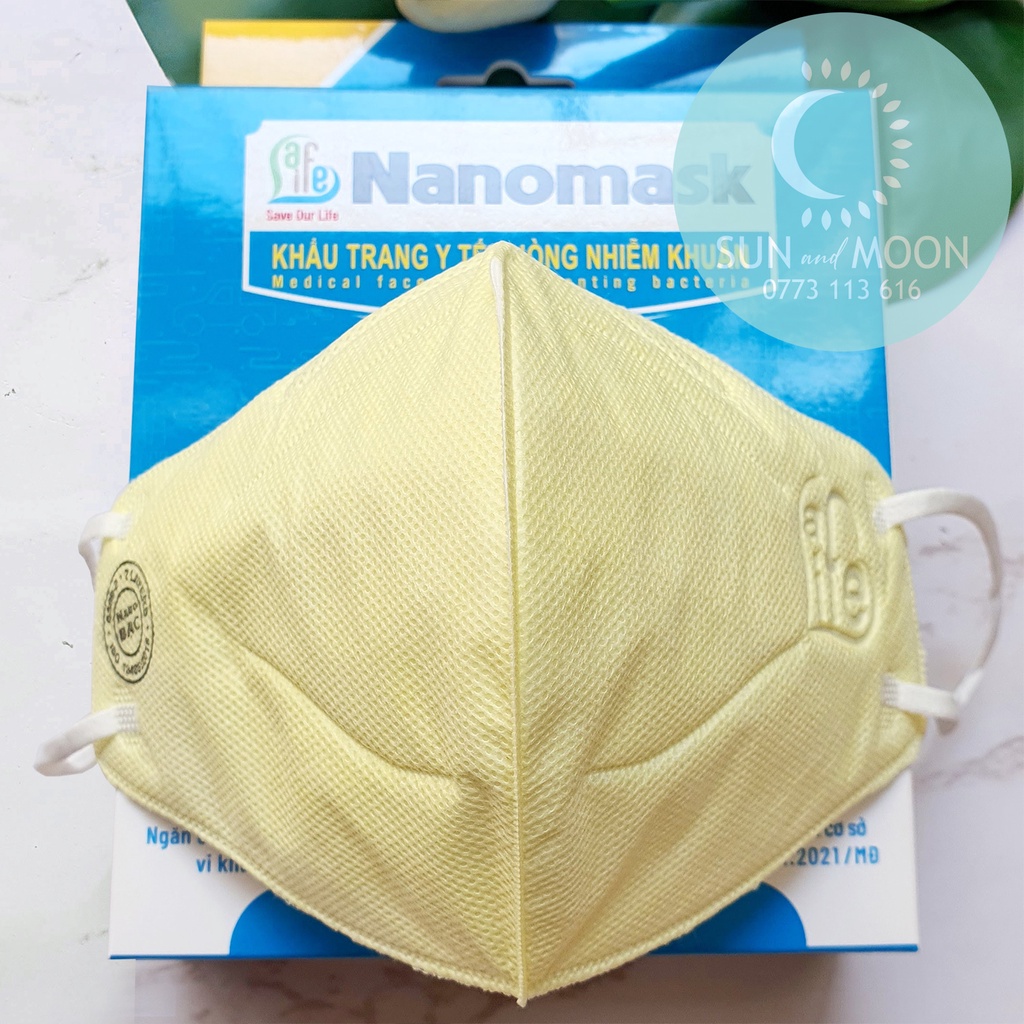 Khẩu trang 3D (N99) NANO KHÔNG VAN (07 lớp) chống dịch, chống bụi mịn pm2.5 Safelife Vietnam (Hộp 10 cái)