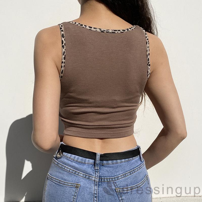 Áo Crop Top Sát Nách Cổ Chữ U Họa Tiết Trái Tim/Nấm Cá Tính Thời Trang Cho Nữ