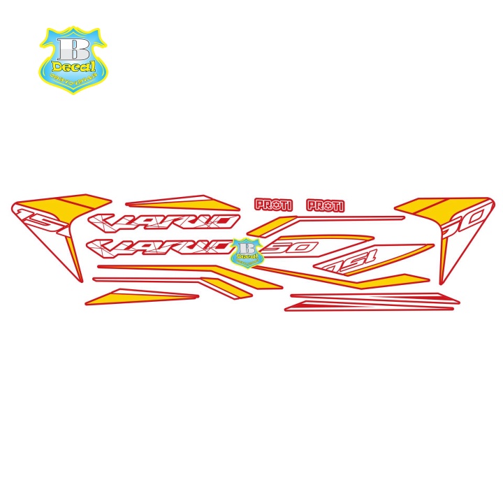 ( Quí khách vui lòng mang ra tiệm cho thợ dán ) Tem vario 150 đỏ 7