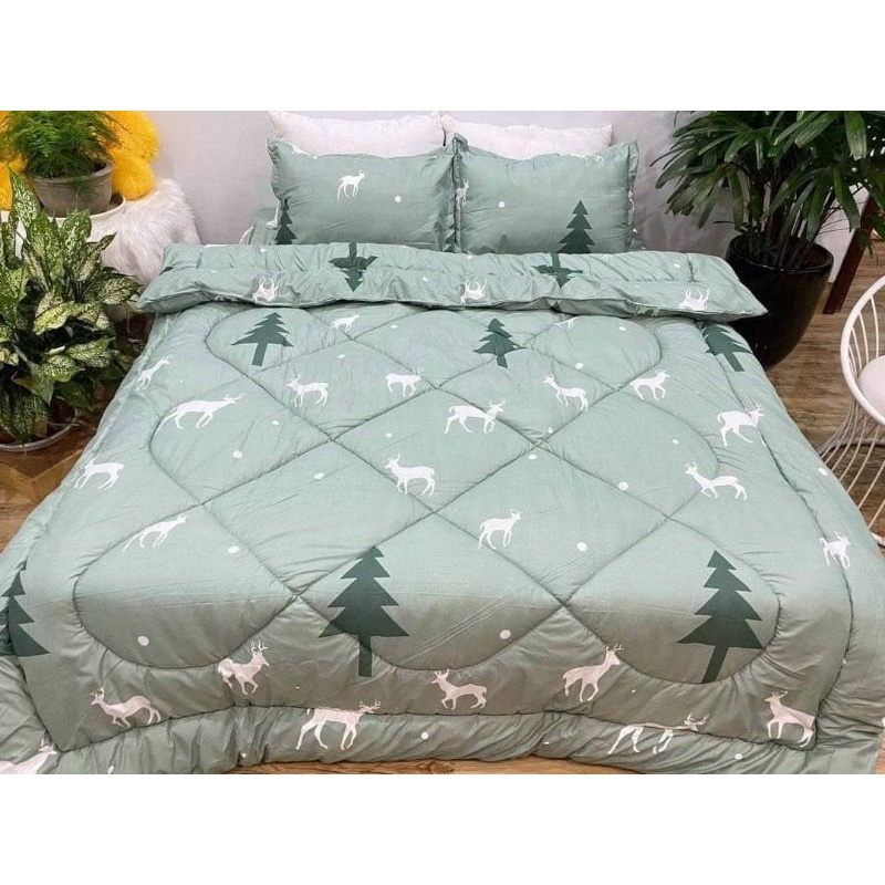 Trọn Bộ 5 Món chăn phao ga gối poly cotton hàng loại 1 mẫu mới 2021
