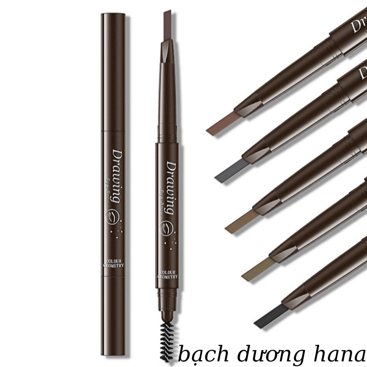 Chì kẻ mày 2 Đầu Drawing Color Geometry Eyebrow Bạch Dương Hana