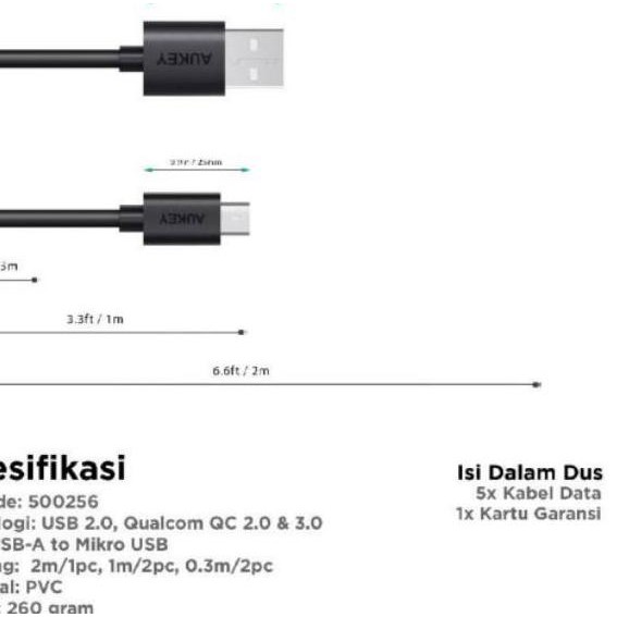 Set 5 Dây Cáp Sạc Micro Usb Aukey Cb-D5 - Can - Datalq0...