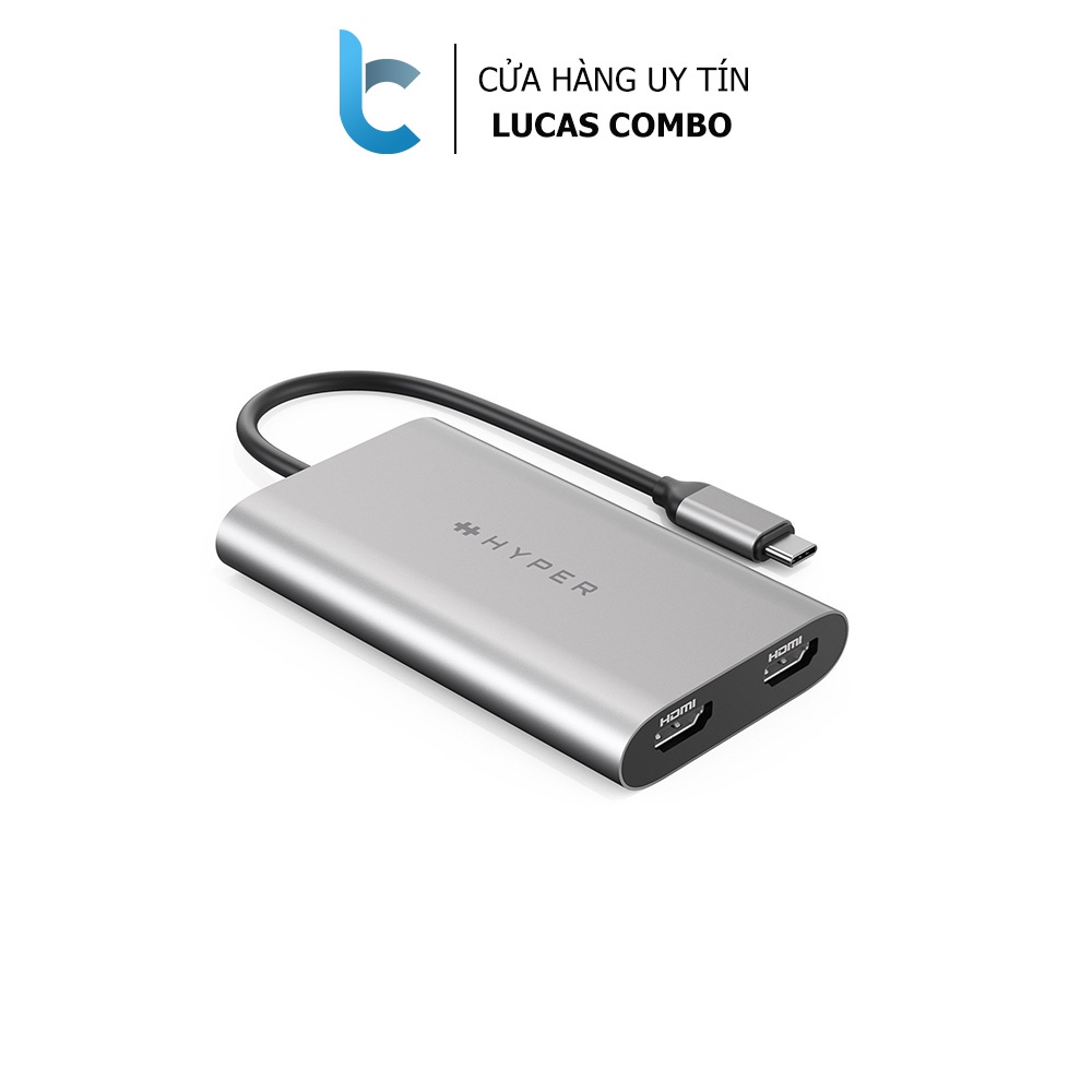 Cổng Chuyển/Hub USBC Hyperdrive Dual 4K HDMI (2 màn hình) Macbook M1
