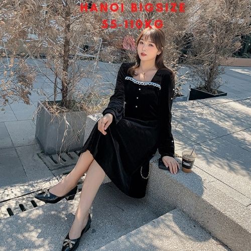 Đầm nhung bigsize cho nữ 60-110kg - sp của HANOI BIGSIZE | BigBuy360 - bigbuy360.vn