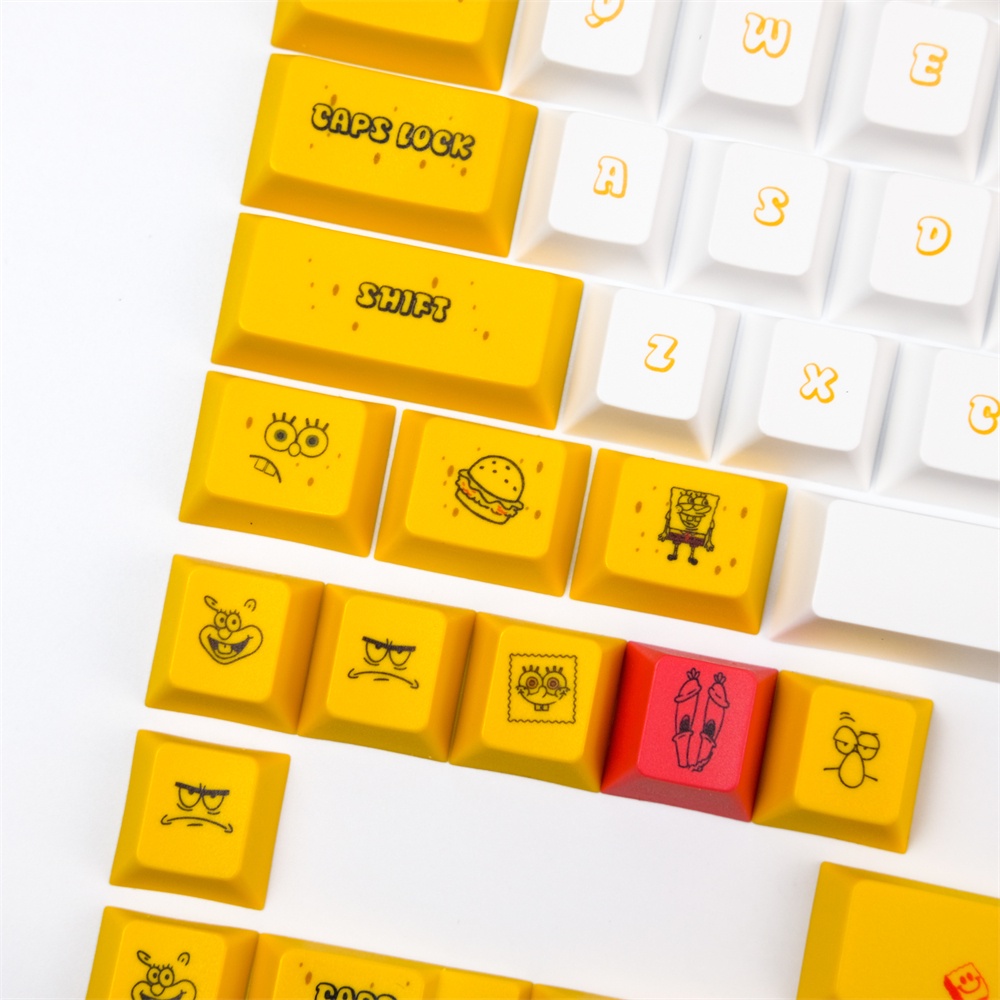 GMK Spongebob keycaps, 127 phím keycaps Cherry Profile DYE-SUB Cá nhân hóa GMK Keycaps cho bàn phím cơ