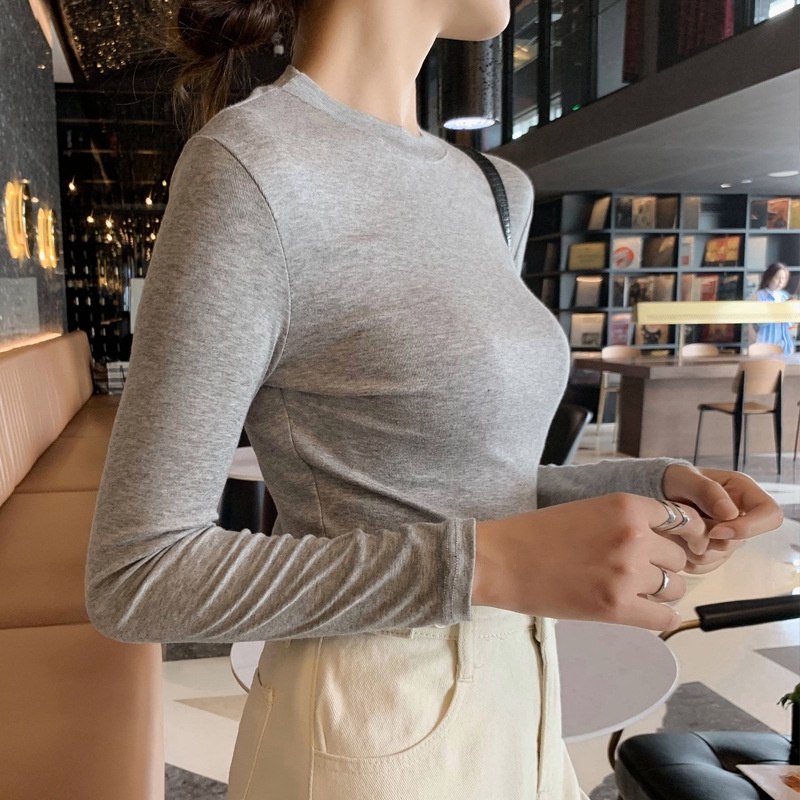 Áo Thun DàI Tay Cổ Lọ Xinh XắN Cho Nữ