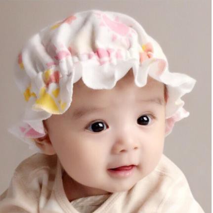 Mũ tai bèo cotton nỉ co dãn cho bé sơ sinh 0-3m
