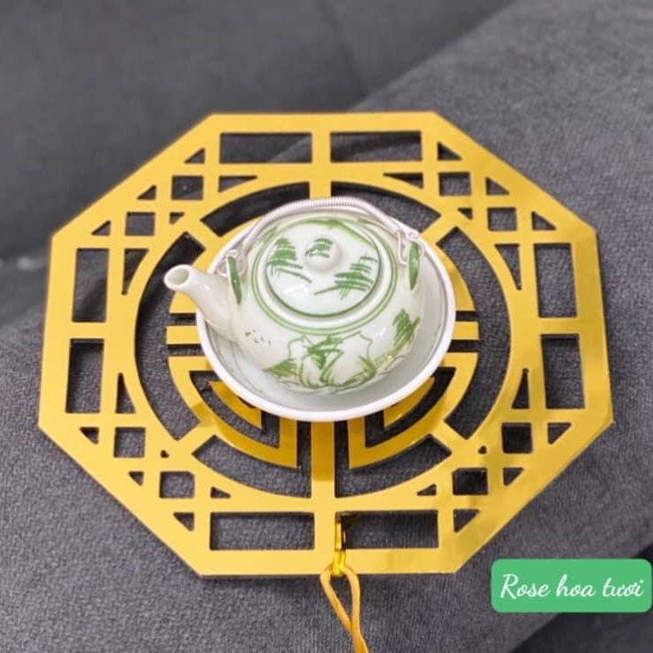 Miếng Lót Ly, Đế Lót Cốc 15cm - Đám cưới hỏi, Bàn Tiếp Khách Phòng Gia Tiên