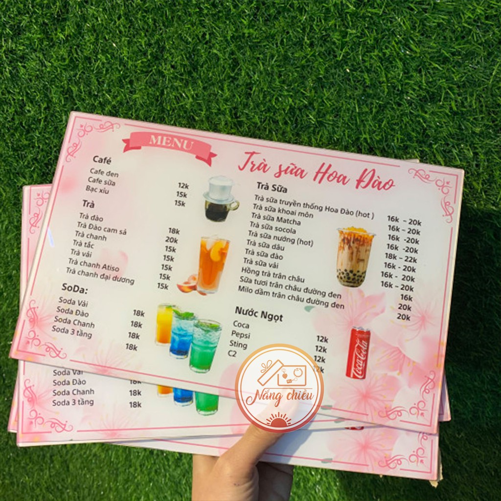Bảng menu giá cho tiệm Trà sữa - Bảng giá cho quán trà sữa, quán nước _ Thiết kế theo yêu cầu
