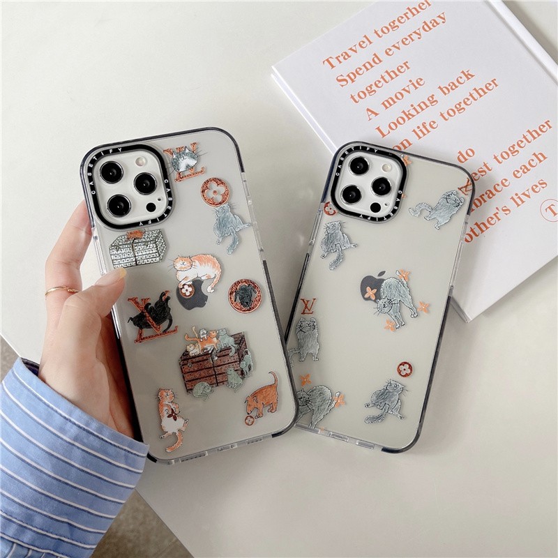 Famous Fashion Brands Joint Kitty Case IPhone 7 8 Plus SE 2020 Casetify Phone Cover Apple 12 pro max 12Mini Cute Cat IPhone 11 Pro Max Straight edge Soft Casing X XR XS MAX