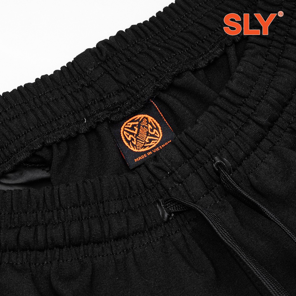 QUẦN SHORT VẢI PICIGEN SLY RUBBER LOGO ĐEN