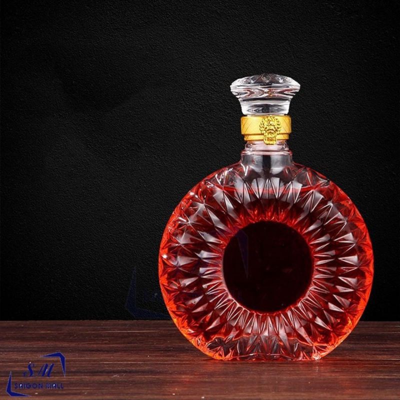 [ HÀNG CAO CẤP ] Bình Đựng Rượu Thủy Tinh Cao Cấp 500ml. Mẫu Tròn XO, Chai đựng rượu