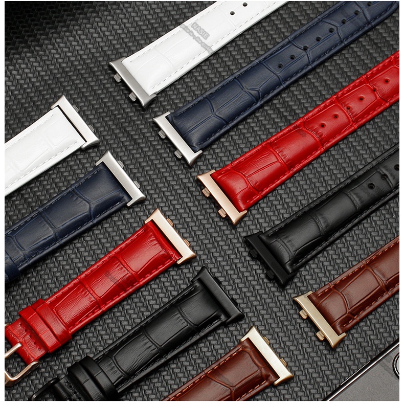 Dây đeo thay thế chất liệu da khóa kim loại cho Oppo Watch 46mm 41mm