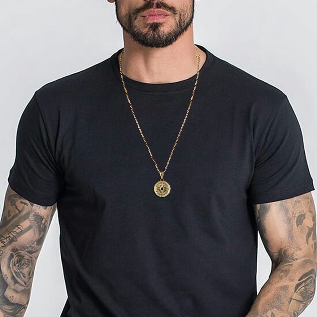 Vòng cổ Mặt Hình La Bàn Thời Trang Cá Tính Cho Nam