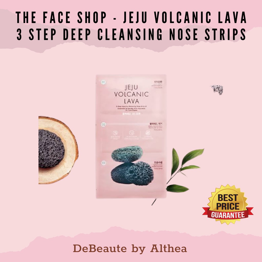 The Face Shop (Hàng Mới Về) Miếng Dán Mũi 3 Bước Chiết Xuất Núi Lửa Jeju