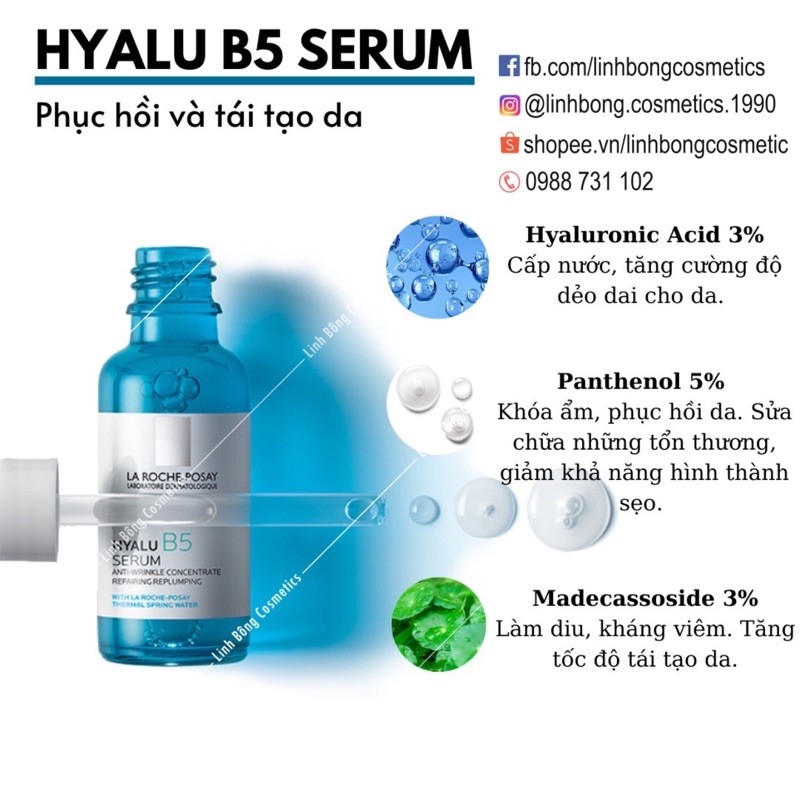 SERUM PHỤC HỒI DA LA ROCHE - POSAY HYALU B5 (kéo xem feedback nha)