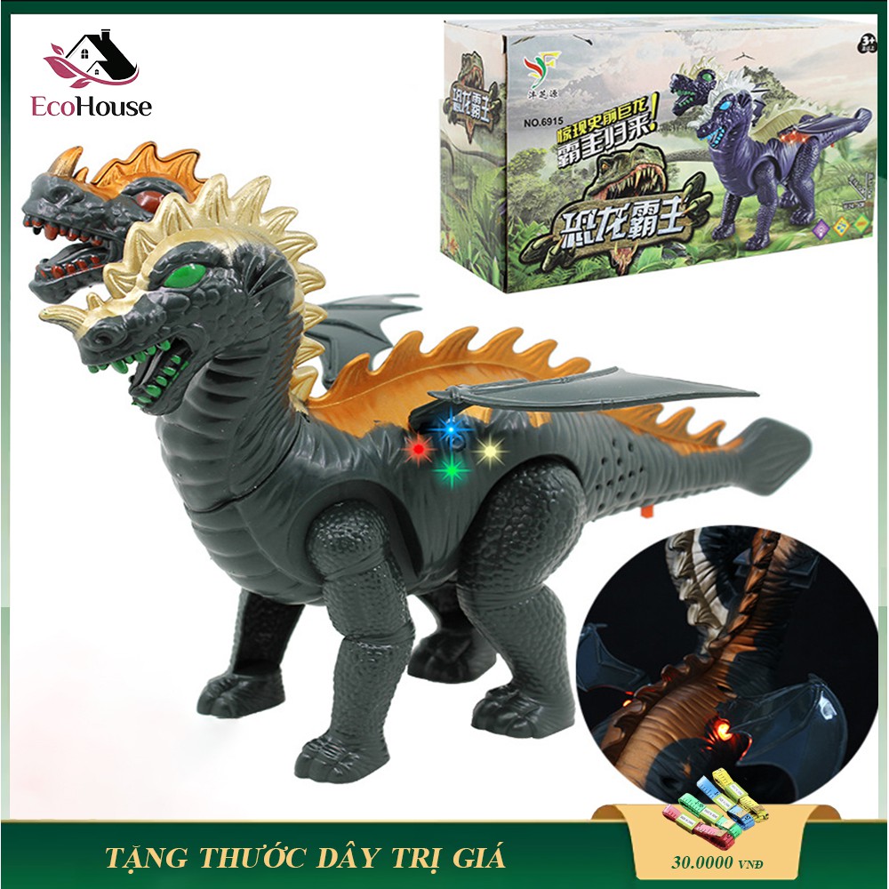 Đồ chơi trẻ em khủng long hai đầu có nhạc có đèn, đồ chơi giải trí vui nhộn, bảo hành 3 tháng, lổi đổi mới trong 7 ngày