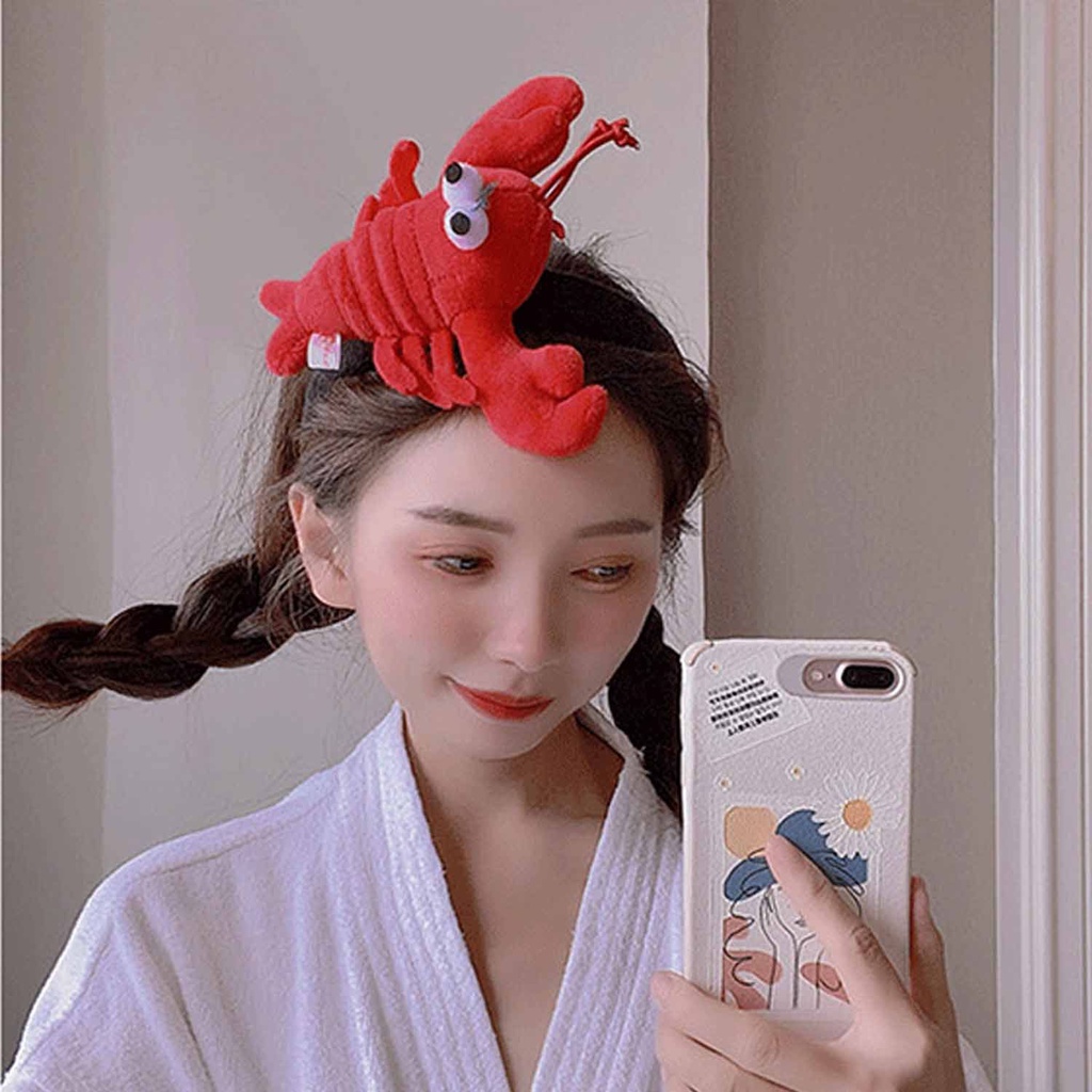 Băng đô cài tóc đính con cua/ tôm hùm đất nhồi bông đáng yêu thời trang dành cho nữ
