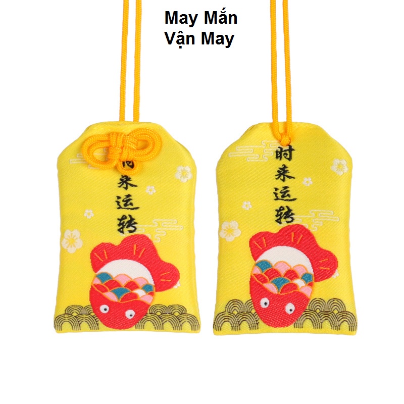 Túi Phước May Mắn Omamori Bọc Vỏ Silicon tặng Đá Ngũ Sắc Mẫu Mới 2022 M2