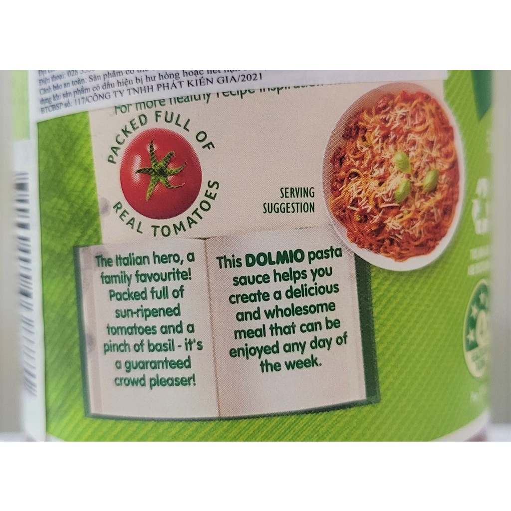[Lọ 500g – BOLOGNESE ] XỐT MÌ Ý CÀ CHUA [Australia] DOLMIO Bolognese Extra Pasta Sauce (pkg)