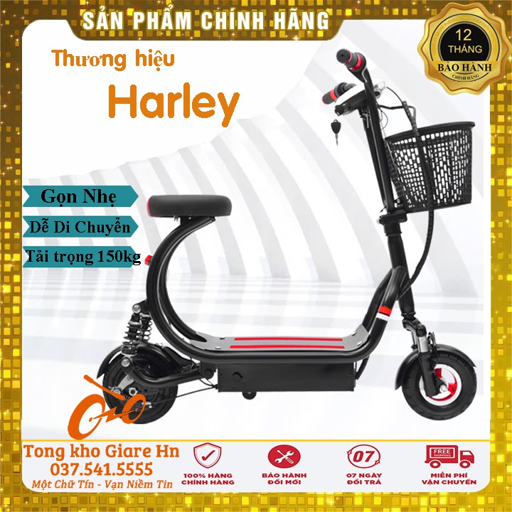 Xe Điện EScooter Mini Harley, Xe Điện Gấp Gọn 8 inch, di chuyển 30km/lần sạc