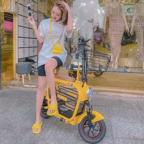 Xe Điện Hotgirl LHAZE - Xe Điện Thông Minh Gấp Gọn - Xe Đạp Điện Chính Hãng - Pin Lithium 12A - Bảo Hành 18 Tháng