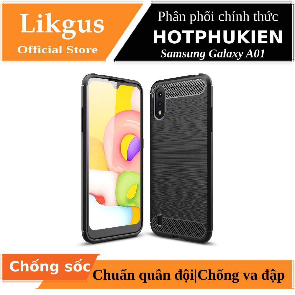 Ốp lưng silicon chống sốc cho Samsung Galaxy A01 hiệu Likgus (bảo vệ toàn diện, siêu mềm mịn) - Hàng chính hãng