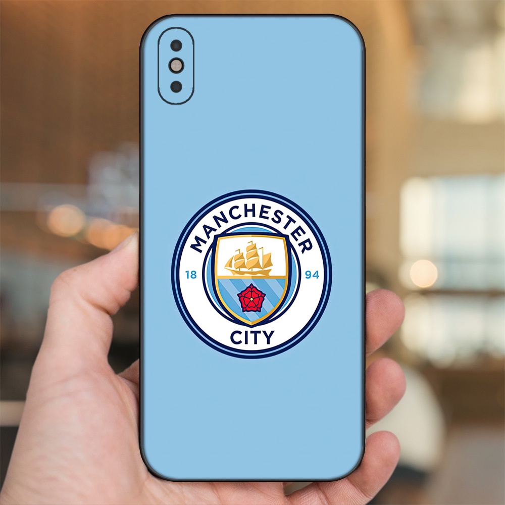 Ốp lưng iPhone Xs Max dẻo đen cạnh vuông in hình Manchester City MC