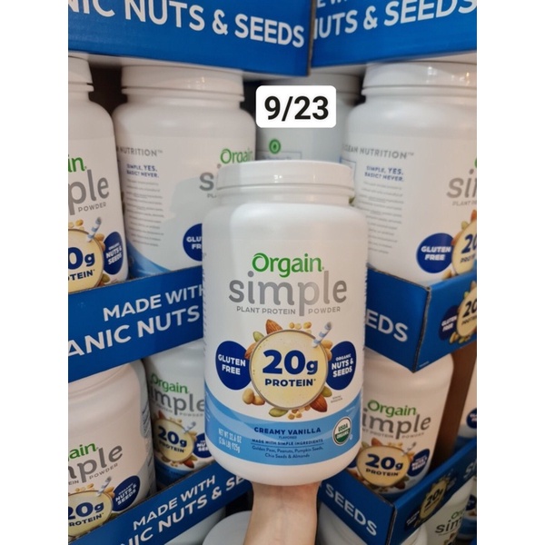 💚🍀 Bột Đạm Thực Vật Hữu cơ của Mỹ ORGAIN Organic Protein & Superfoods Plant Based Protein Powder 1224g Vani