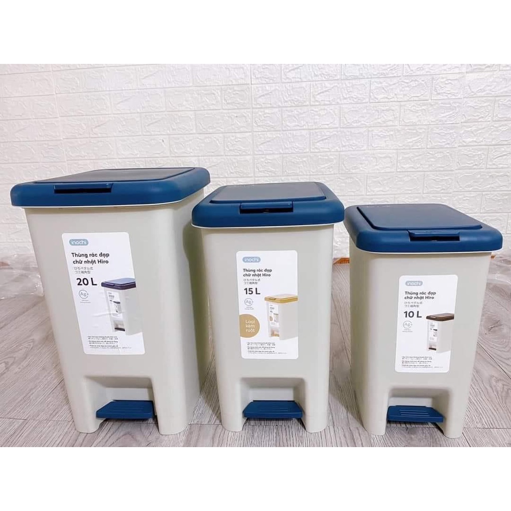 Thùng rác INOCHI đạp chữ nhật 10L-15L-20L-30L, đạp tròn 6L-12L,nắp lật 5L-10L-15L- KONNI39 TRIỀU KHÚC