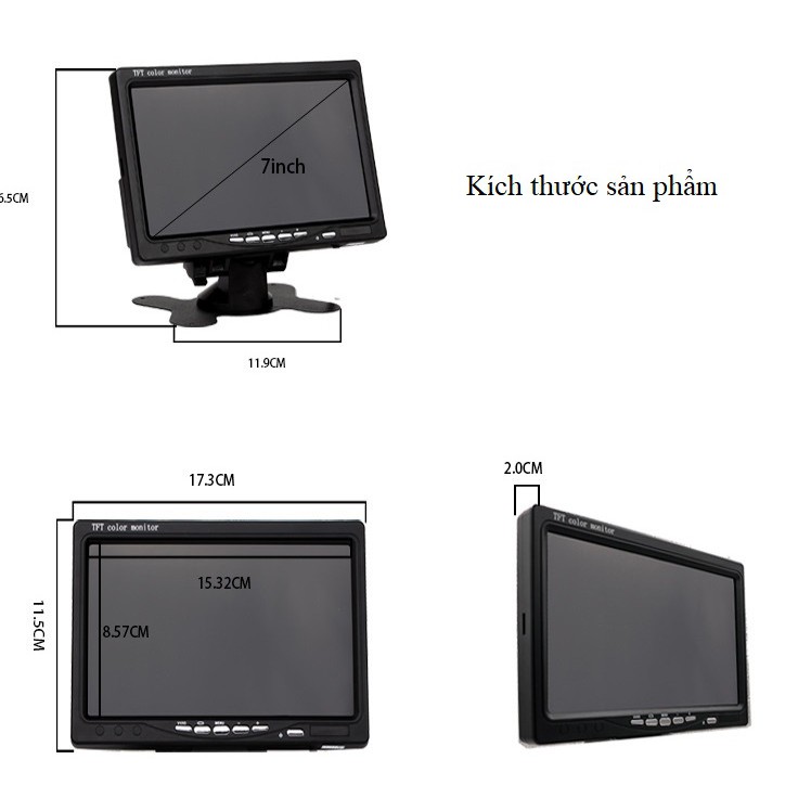 Màn Hình Camera Lùi LCD 7 Inch Cao Cấp