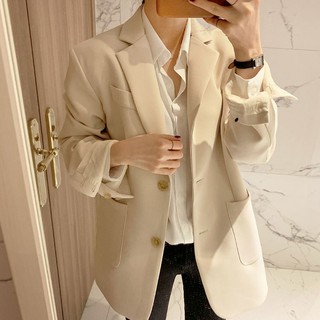 [Hàng order] Áo blazer hai lớp ghi sữa đủ size cho cô nàng cá tính