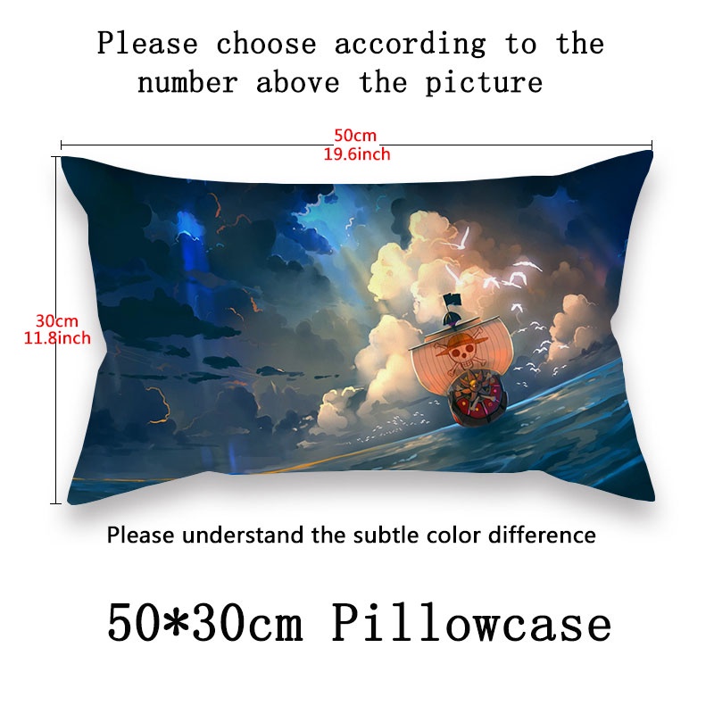 Vỏ Gối Vuông 50*30cm Họa Tiết One Piece Độc Đáo Trang Trí Nội Thất