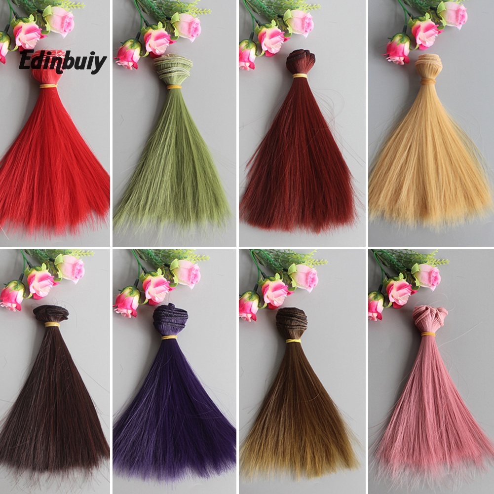 DB 15cm Long Straight Synthetic Fiber Wig Hair Extension for BJD SD Doll Accessory