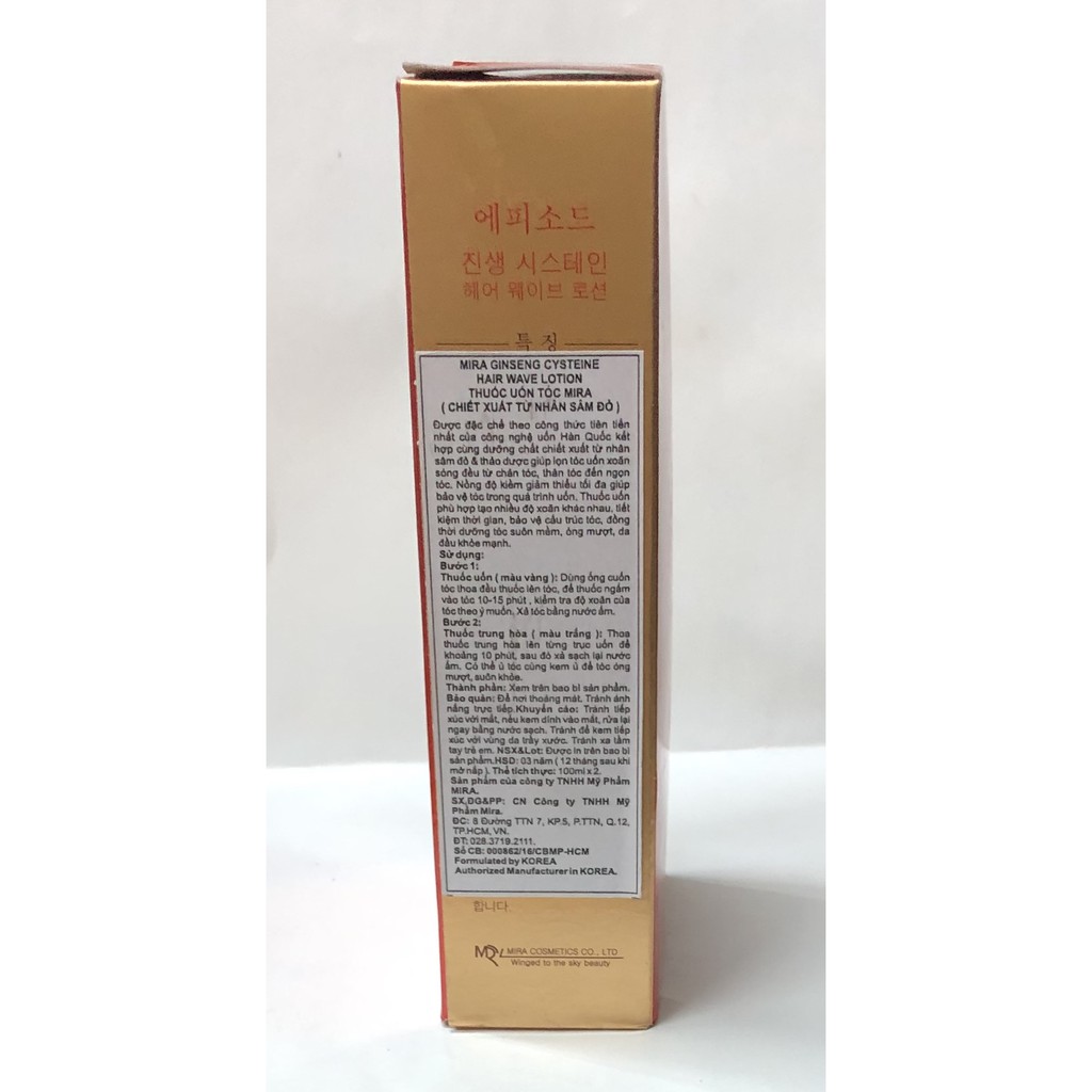 THUỐC UỐN TÓC MIRA NHÂN SÂM ĐỎ 100ML