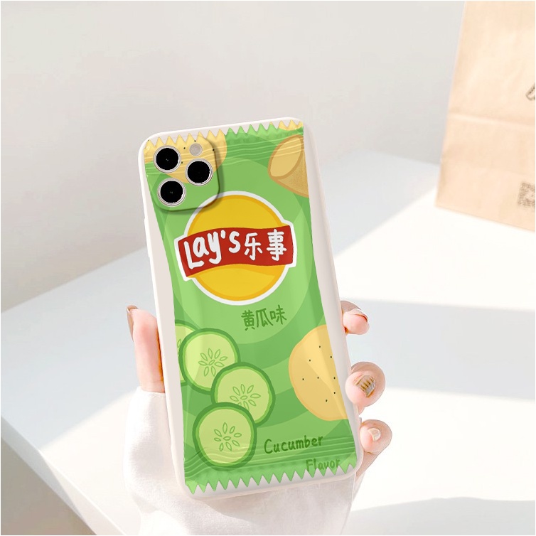 Ốp iphone - Ốp lưng iphone cạnh vuông bảo vệ camera lay snack vỏ kẹo nền bóng dành cho ip 6 đến 14promax - tr448