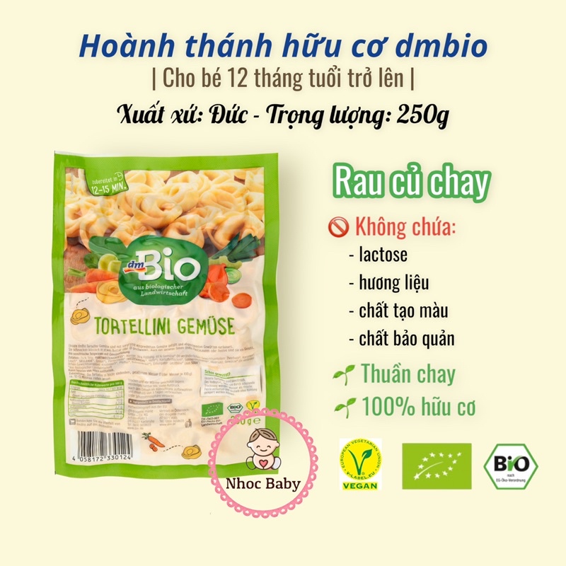 Hoành thánh hữu cơ dmbio (Đức) cho bé 12m+