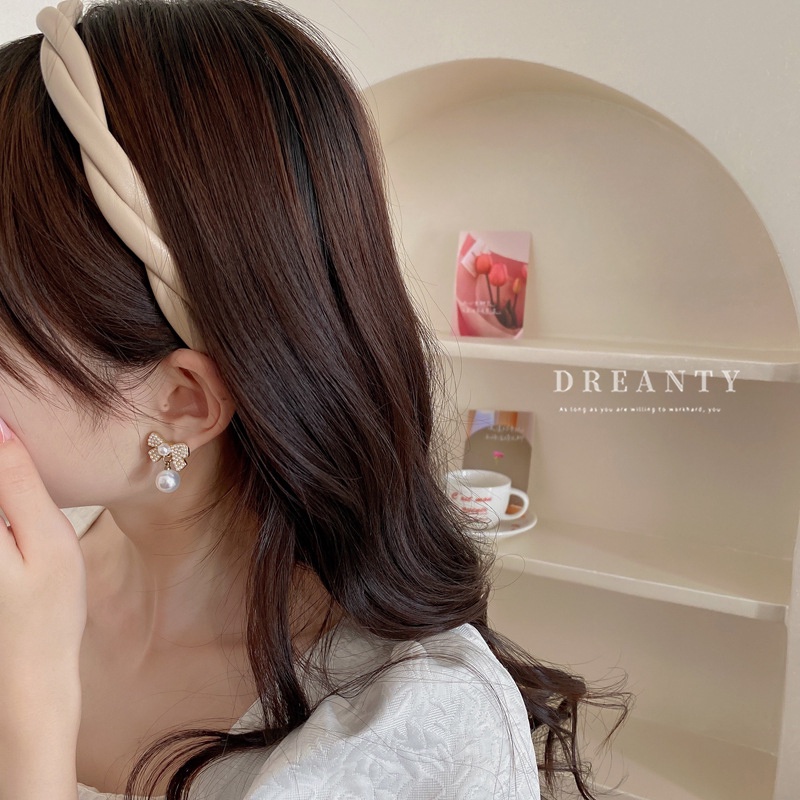 Dongdaemun Băng Đô Xoắn Bằng Da Đơn Giản Thời Trang Cao Cấp Kiểu Retro Dễ Phối Đồ