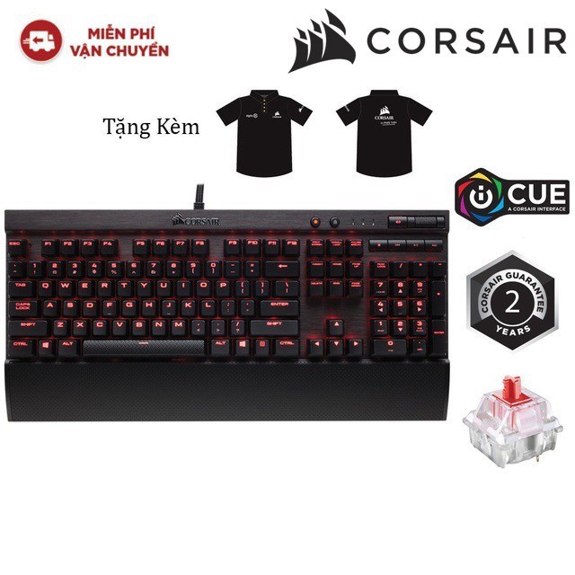Combo Gaming Day 2 Bàn phím Corsair K70 Lux red + Chuột Katar Pro + Lót chuột Mm100