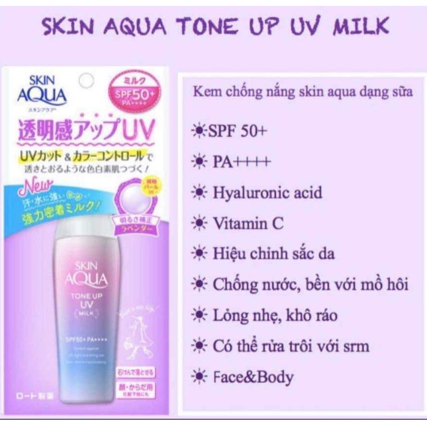 Kem Chống Nắng Nội Địa Nhật SKIN AQUA TONE UP UV ESSENCE SPF50+ PA++++