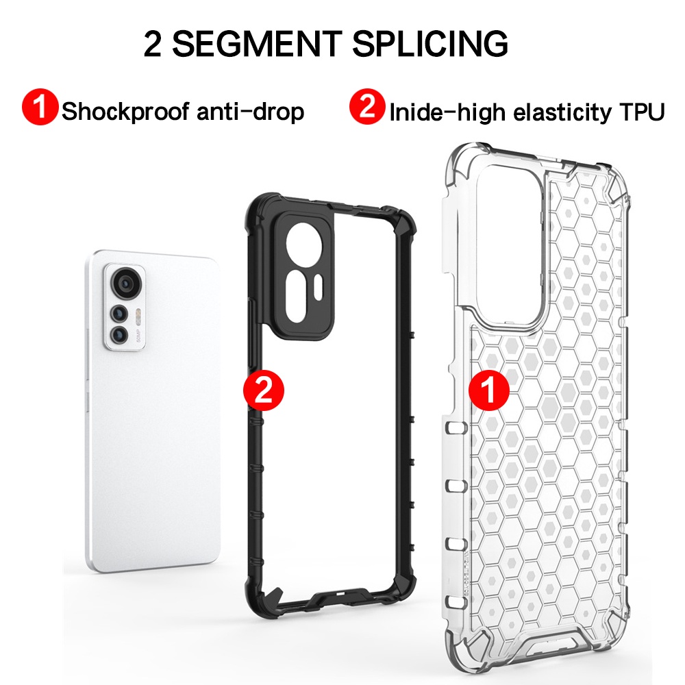 Ốp Điện Thoại Nhựa Cứng Trong Suốt Chống Sốc Họa Tiết Tổ Ong Cho XiaoMi Mi 12 12X 12S Pro Lite Mix 4