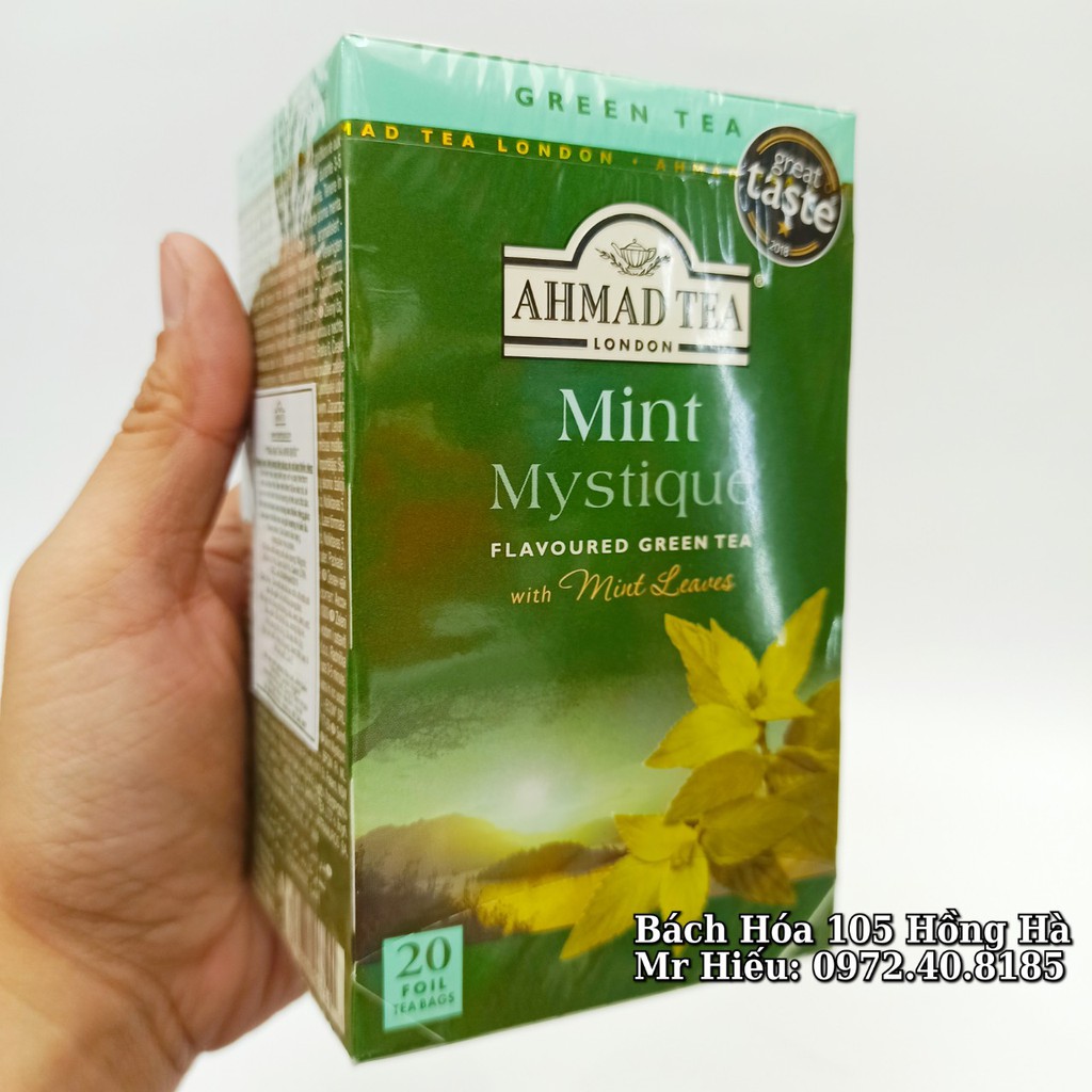 [T9/2022] Trà Ahmad Tea vị Bạc Hà hộp 20 gói - Mint Mystique