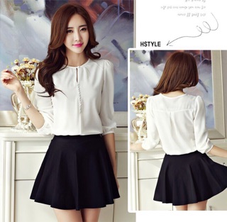 ÁO TAY LỠ CỔ ĐÍNH 12 NÚT